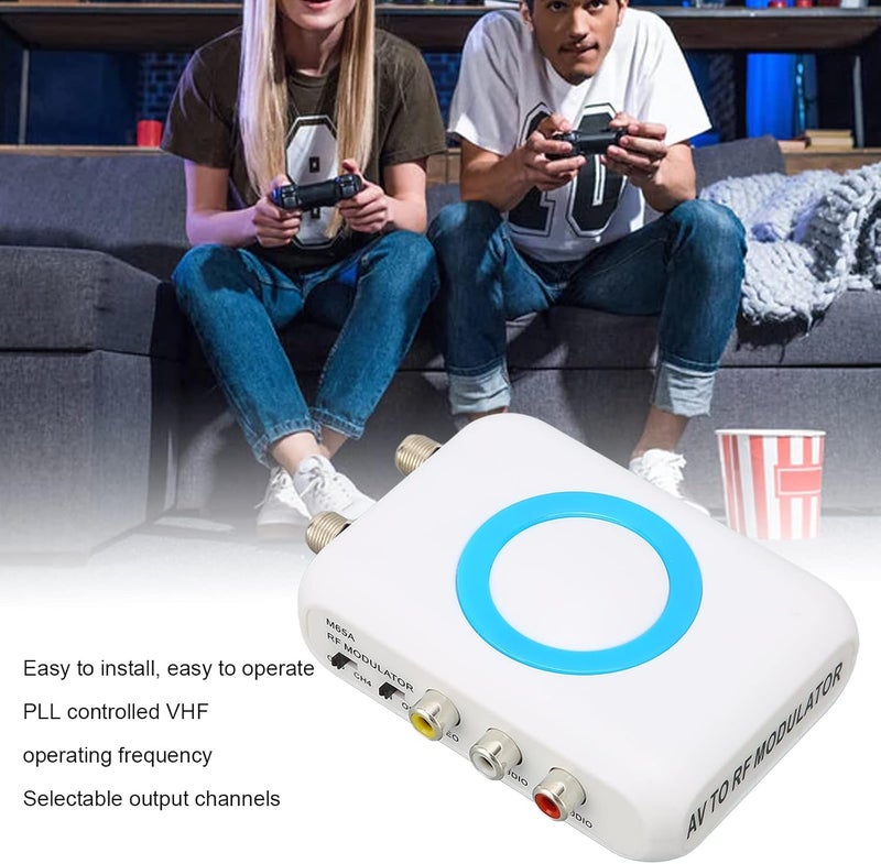 Ashata معدل RF M65ANTSC، معدل فيديو وصوت HD، محول موصل كوكسيل، محول ديمودوليتور VHF لجهاز Fire Stick، وحدة التحكم في الألعاب، DVD، VCRs، نظام CATV وغيرها - Image 3